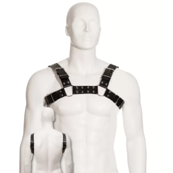 Imagen de LEATHER BODY BLACK BULL DOG HARNESS