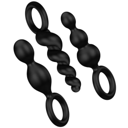 Imagen de SATISFYER ANAL PLUGS SET 3PCS BLACK