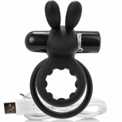 Imagen de SCREAMING O ANILLO DOBLE RECARGABLE CON RABBIT O HARE - NEGRO