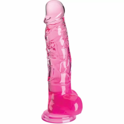 Imagen de KING COCK CLEAR PENE REALISTICO CON TESTICULOS 16.5 CM ROSA