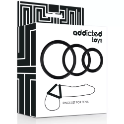 Imagen de ADDICTED TOYS SET ANILLOS PENE NEGRO