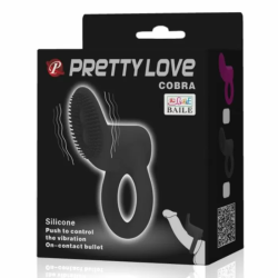 Imagen de ANILLO VIBRADOR COBRA DE PRETTY LOVE - NEGRO