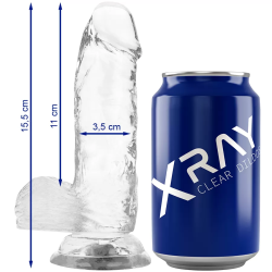 Imagen de XRAY CLEAR DILDO REALISTA TRANSPARENTE 15.5CM X 3.5CM