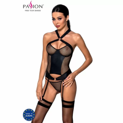 Imagen de PASSION AMANDA CORSET CUERO ECOLOGICO L/XL