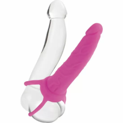 Imagen de CALEX DUAL PENETRATOR DILDO CON ARNES ROSA