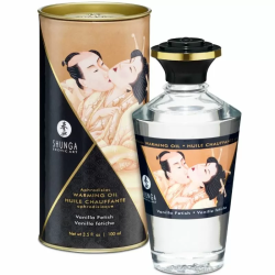 Imagen de SHUNGA ACEITE MASAJE EFECTO CALOR SABOR VANILLA FETICHE 100 ML