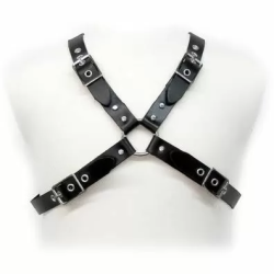 Imagen de LEATHER BODY BLACK BUCKLE HARNESS FOR MEN