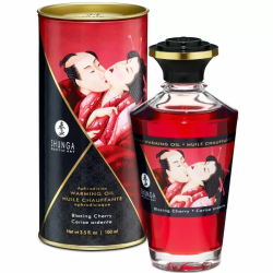 Imagen de SHUNGA ACEITE MASAJE EFECTO CALOR SABOR INTENSO CEREZA 100 ML