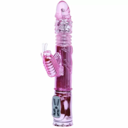 Imagen de VIBRADOR RECARGABLE CON ROTACION Y ESTIMULADOR THROBBING BUTTERFLY