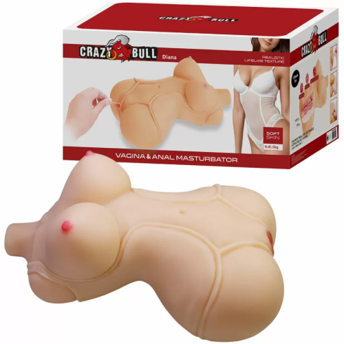 CRAZY BULL  DIANA TORSO FEMENINO REALISTA VAGINA Y ANAL 5 KG
