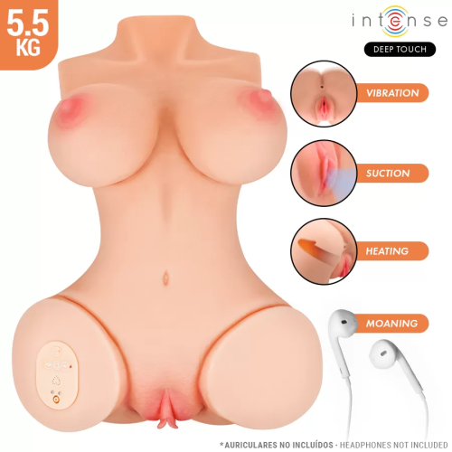 DEEP TOUCH  VERO TORSO ANO Y VAGINA CON EFECTO SUCCIÓN, CALOR, VIBRACIÓN Y VOZ CON CONTROL REMOTO 5.5 KG