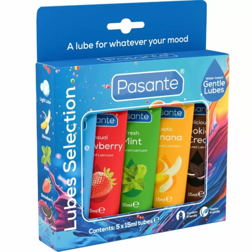 PASANTE  PACK LUBRICANTES SABORES VARIADOS 5 UDS X 15 ML
