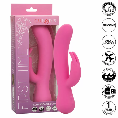 CALEXOTICS FIRST TIME VIBRADOR RABBIT RECARGABLE ROSA