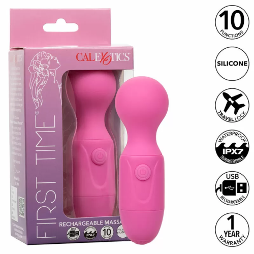 CALEXOTICS FIRST TIME MASAJEADOR RECARGABLE 10 VIBRACIONES ROSA