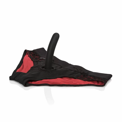 CALEXOTICS SCANDAL SET DE BRAGUITAS ROJAS CON DILDO TALLA S/M