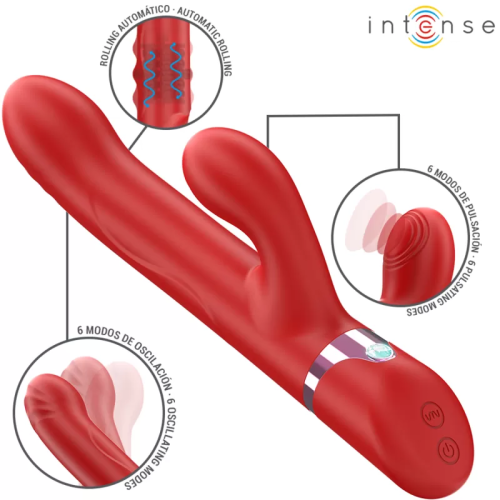 LELE VIBRADOR MULTIFUNCIÓN ROTATORIO & OSCILACIÓN & ESTIMULACIÓN ROJO