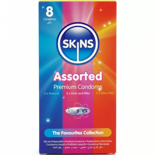 SKINS  SURTIDO PRESERVATIVOS PREMIUM PACK 8