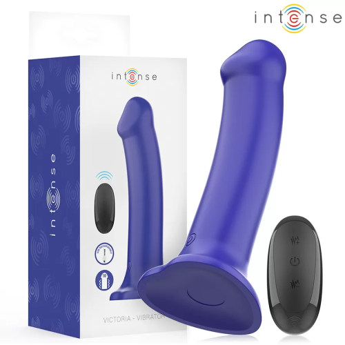 VICTORIA VIBRADOR CON VENTOSA 10 VIBRACIONES AZUL OSCURO CONTROL REMOTO