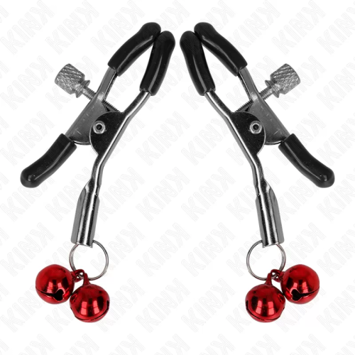 KINK PINZAS PARA PEZONES CON DOBLE CAMPANILLA ROJO 6 CM