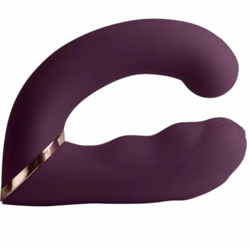 ROCKS OFF  GEMINI VIBRADOR DUAL PUNTO G Y ESTIMULADOR CLÍTORIS MORADO