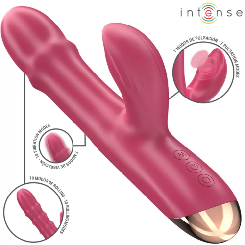 CHLOE VIBRADOR MULTIFUNCIÓN 3 EN 1 ROJO