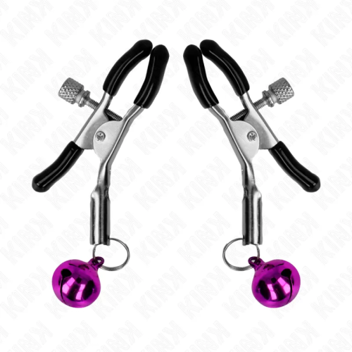 KINK PINZAS PARA PEZONES CON CAMPANILLA VIOLETA 6 CM