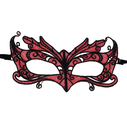 QUEEN LINGERIE  ANTIFAZ DE ENCAJE DETALLES ROJO