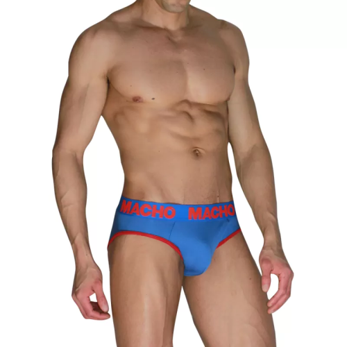 MACHO - MCH005 SLIP CLÁSICO AZULÓN + ROJO L