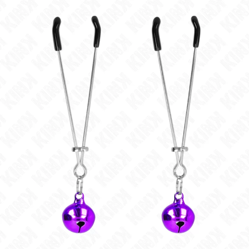 KINK PINZAS PARA PEZONES FINA CON CASCABEL VIOLETA 7 CM