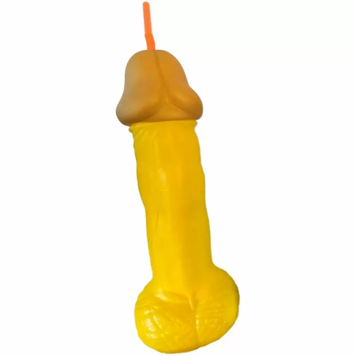 DIABLO PICANTE VASO PENE PLÁSTICO AMARILLO