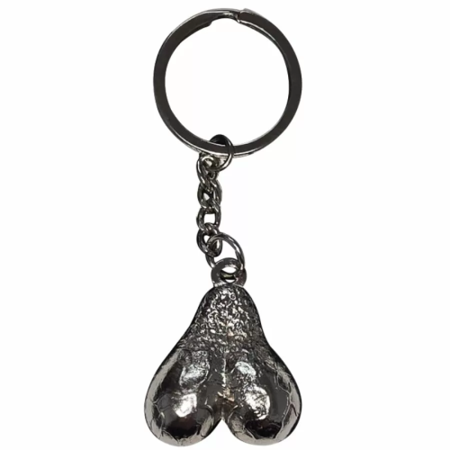 DIABLO PICANTE - LLAVERO METAL HUEVOS PLATA