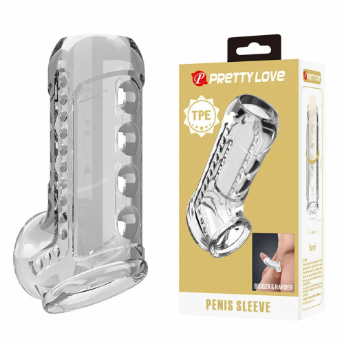 PRETTY LOVE - FUNDA PARA PENE TEXTURIZADA TRANSPARENTE