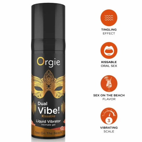 ORGIE - DUAL VIBE! SEX ON THE BEACH GEL ÍNTIMO BESABLE EFECTO VIBRANTE 15 ML