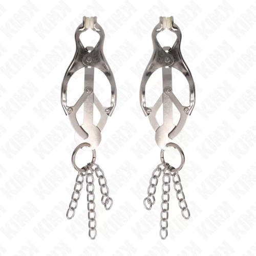 KINK PINZAS PARA PEZONES ESTILO JAPONÉS CON CADENAS PLATEADO