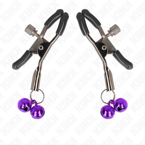 KINK PINZAS PARA PEZONES CON DOBLE CAMPANILLA VIOLETA 6 CM