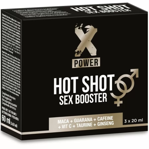 X POWER  HOT SHOT SEX BOOSTER INCREASE LIBIDO 3 X 20 ML