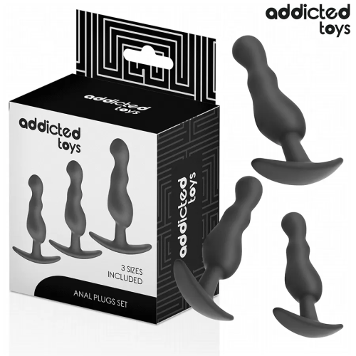 ADDICTED TOYS  SET DE 3 PLUG ANAL SILICONA MODELO 1
