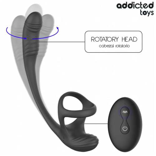 ADDICTED TOYS PLUG ANAL VIBRACIÓN Y WAVING 360º Y ESTIMULADOR TESTÍCULOS