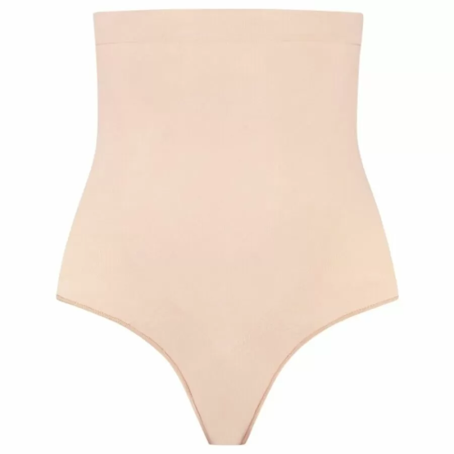 BYE-BRA - TANGA DE TALLE ALTO SIN COSTURAS BEIGE TALLA M