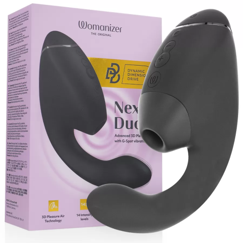 WOMANIZER  DUO NEXT ESTIMULADOR VIBRADOR DUAL CLÍTORIS & PUNTO·G NEGRO