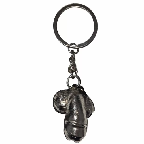 DIABLO PICANTE - LLAVERO METAL PENE ENCOGIDO PLATA