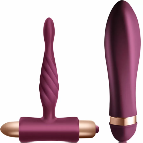 CLIMAXIMUM  DARE KIT VIBRADOR TRENZADO + PLUG ANAL PRINCIPIANTES