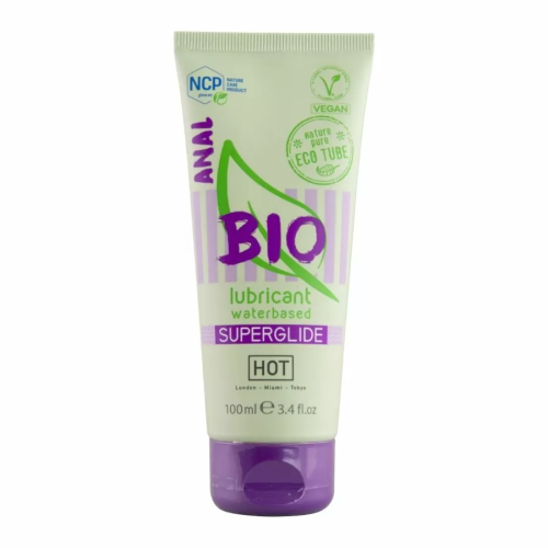 HOT  BIO LUBRICANT LUBRICANTE BIO BASE AGUA SUPERGLIDE ANAL 100 ML