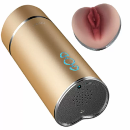 MASTURBADOR VIBRADOR VAGINA DORADO