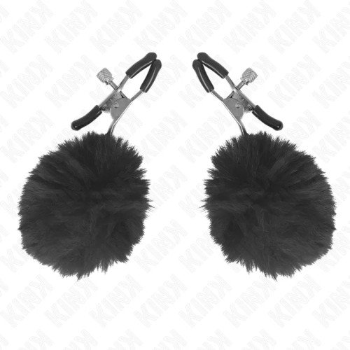 KINK PINZAS PARA PEZONES CON POMPÓN NEGRO 6 CM