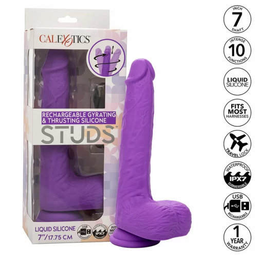 CALEXOTICS STUDS VIBRADOR RECARGABLE Y GIRATORIO 10 VIBRACIONES VIOLETA