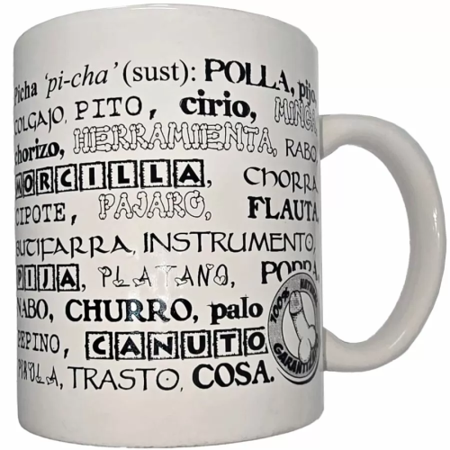 DIABLO PICANTE TAZA BLANCA DE SINÓNIMOS PENE 370 ML