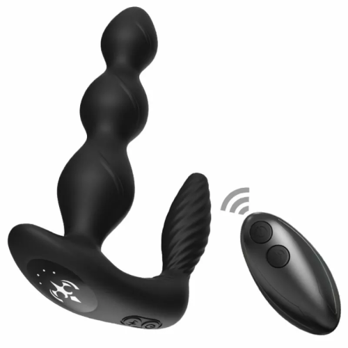 MANFUN VIBRADOR & ESTIMULADOR PLUG ANAL CONTROL REMOTO NEGRO