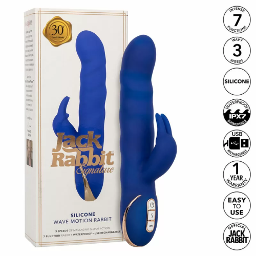 CALEXOTICS JACK VIBRADOR RABBIT MOVIMIENTO DE ONDAS AZUL