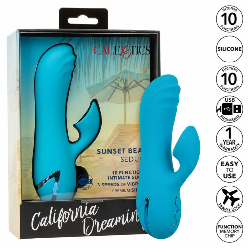 CALEXOTICS SUNSET BEACH SEDUCER VIBRADOR Y ESTIMULADOR 10 FUNCIONES AZUL